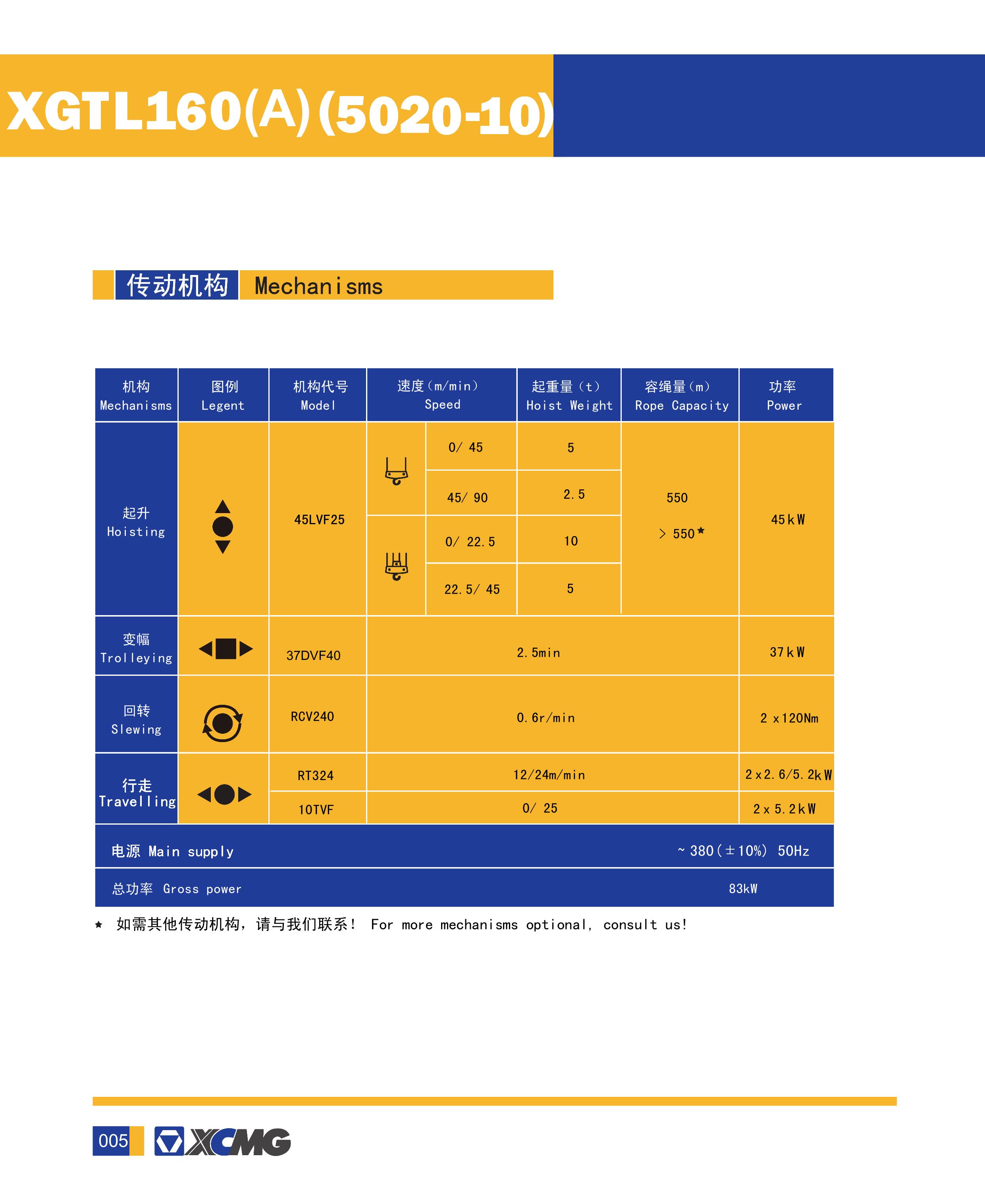 徐工集团XGTL160A(5020-10)动臂塔式起重机